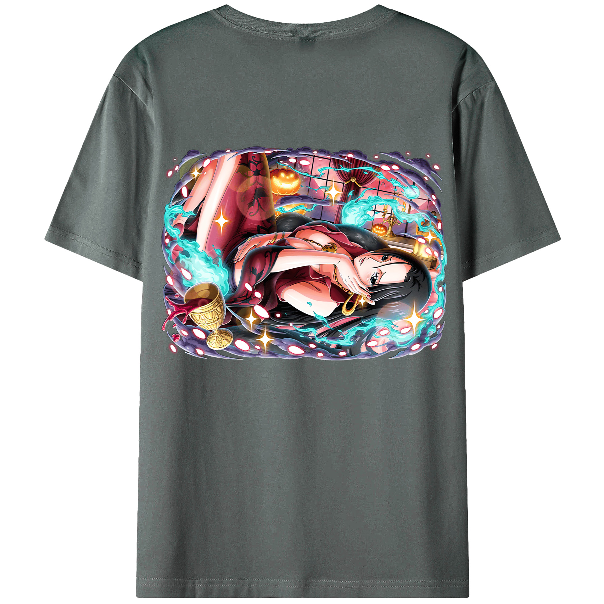 ワンピース ボア・ハンコック ONE PIECE Boa·Hancock 綿100％ メンズ半袖Tシャツ（バックプリント） 通気性